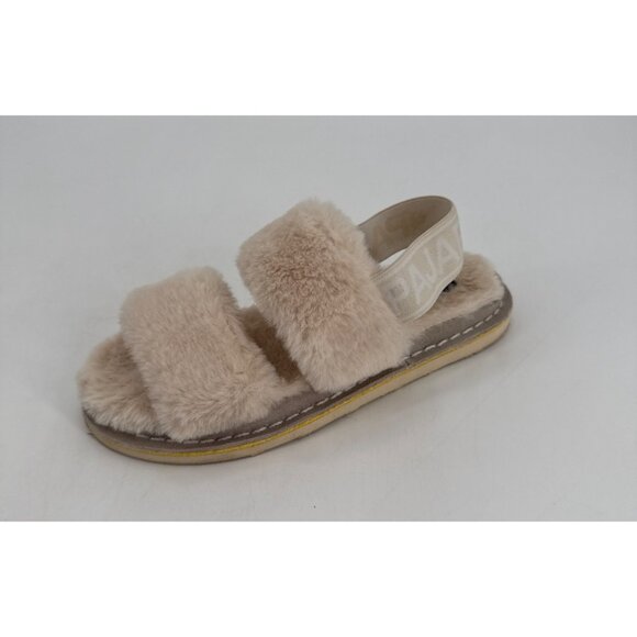 Pajar Fuzzy Slingback Womens Slippers Mara In Cream Size 37 6 6.5 - Picture 9 of 11